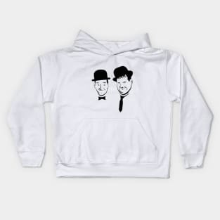 Laurel and Hardy Ink in Black and White Kids Hoodie